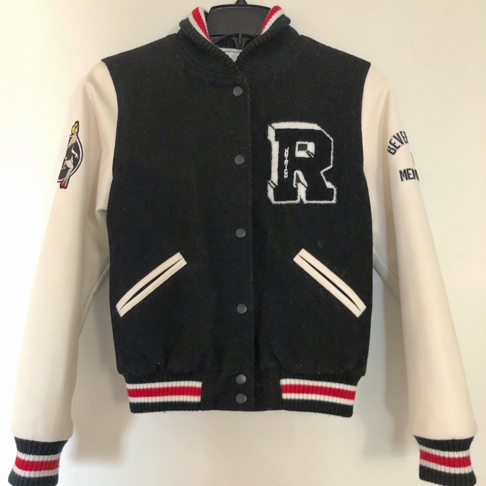 joyrich leather& wool bomber jacket